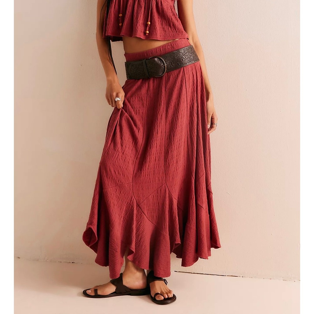 Free People Beach Maxi Skirt Alaina Pull On Red Pear Small